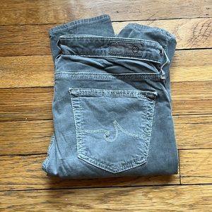 AG super skinny corduroy legging in light grey - size 26